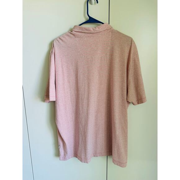 Tommy Bahama Mens Stripe Polo Size XL Salom pink Casual Vacation - Picture 5 of 7